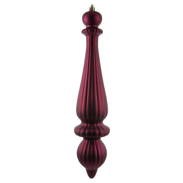 14" Berry Red Matte Finial Drop Ornament