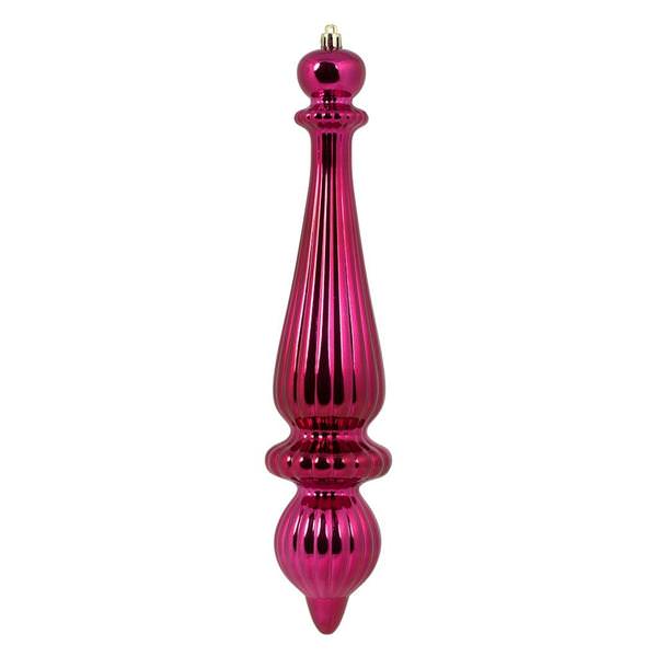 14" Berry Red Shiny Finial Drop Ornament