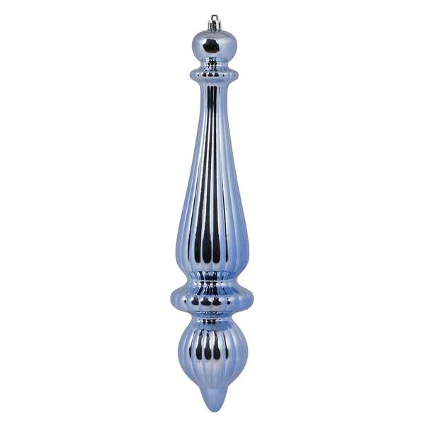 14" Periwinkle Shiny Finial Drop Ornament