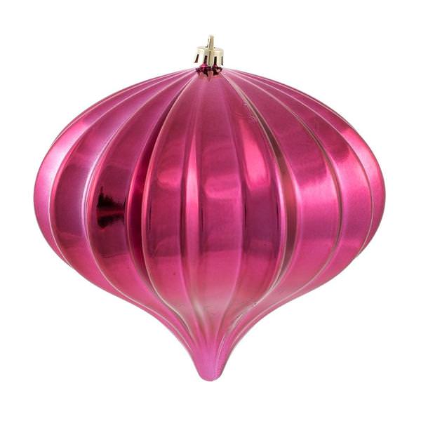 5.7" Berry Red Shiny Onion Ornament (3 pack)