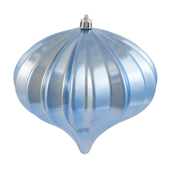 5.7" Periwinkle Shiny Onion Ornament (3 pack)