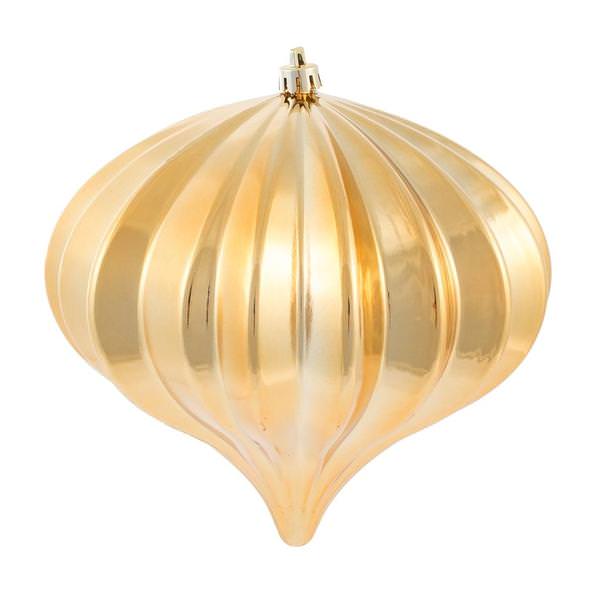 5.7" Copper Gold Shiny Onion Ornament (3 pack)