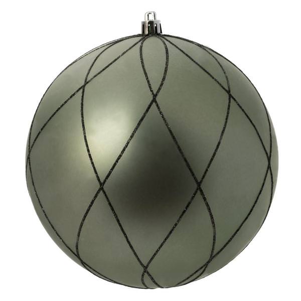 6" Wrought Iron Matte Glitter Swirl Ball Ornament (3 pack)