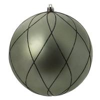 View 6" Wrought Iron Matte Glitter Swirl Ball Ornament (3 pack)