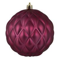 Vickerman 4" Berry Red Matte Round Pine Cone Ornament (6 pack)