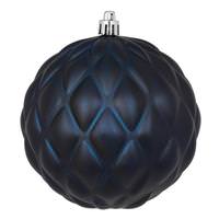 Vickerman 4" Midnight Blue Matte Round Pine Cone Ornament (6 pack)