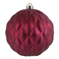 View 6" Berry Red Matte Round Pine Cone Ornament (4 pack)