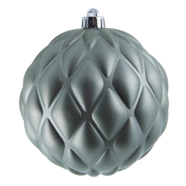 4" Wrought Iron Matte Round Pine Cone Ornament (6 pack)