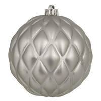 Vickerman 6" Limestone Matte Round Pine Cone Ornament (4 pack)
