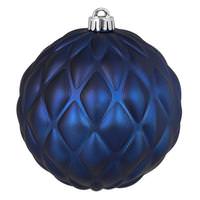 Vickerman 6" Midnight Blue Matte Round Pine Cone Ornament (4 pack)
