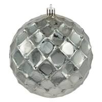 Vickerman 4.75" Limestone Shiny Diamond Bauble Ornament (4 pack)