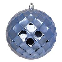 Vickerman 4" Periwinkle Shiny Diamond Bauble Ball Ornament (6 pack)