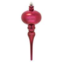 Vickerman 8" Berry Red Shiny Finial Ornament (3 pack)
