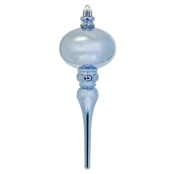 8" Periwinkle Shiny Finial Ornament (3 pack)