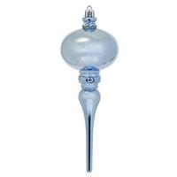 Vickerman 8" Periwinkle Shiny Finial Ornament (3 pack)