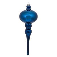 View 8" Midnight Blue Shiny Finial Ornament (3 pack)