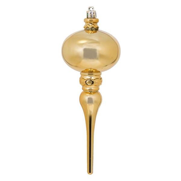 8" Copper Gold Shiny Finial Ornament (3 pack)