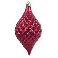 Vickerman 6" Berry Red Shiny Diamond Drop Ornament (4 pack)