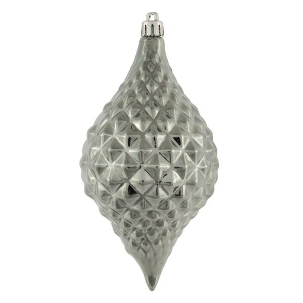 6" Limestone Shiny Diamond Drop Ornament (4 pack)