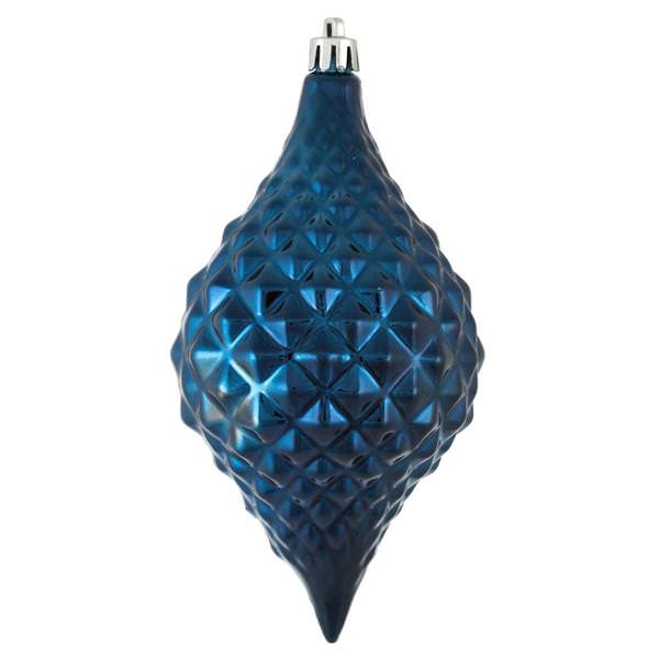 6" Midnight Blue Diamond Drop Ornament (4 pack)