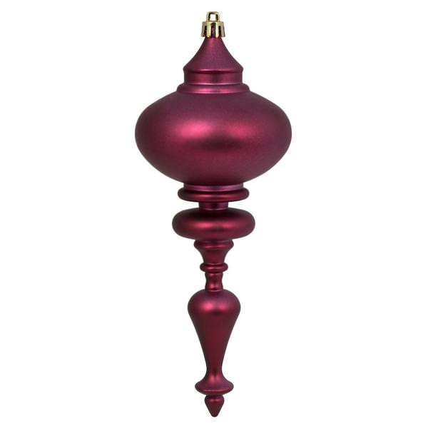 8.7" Berry Red Matte Finial Ornament (3 pack)