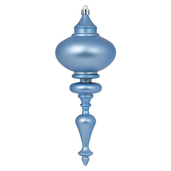 8.7" Periwinkle Matte Finial Ornament (3 pack)