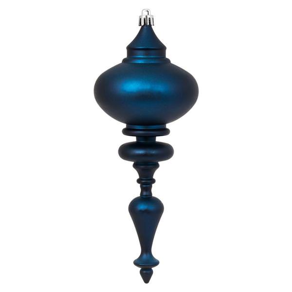 8.7" Midnight Blue Matte Finial Ornament (3 pack)