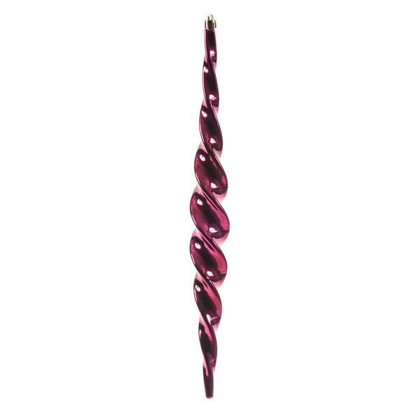 14.6" Berry Red Shiny Spiral Icicle Ornament (2 pack)