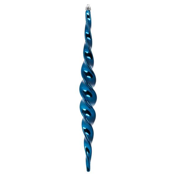 14.6" Midnight Blue Shiny Spiral Icicle Ornament (2 pack)