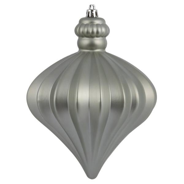 6" Limestone Matte Onion Drop Ornament (4 pack)
