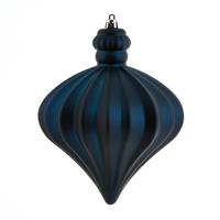 Vickerman 8" Midnight Blue Matte Onion Drop Ornament (4 pack)