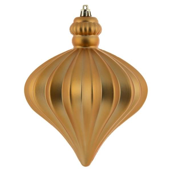 6" Copper Gold Matte Onion Drop Ornament (4 pack)