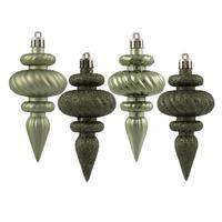 Vickerman 4" Wrought Iron Assorted Finish Finial Ornament (8 pack)