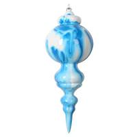 Vickerman 10" Blue/White Marble Finial Christmas Ornament (2 Pack)