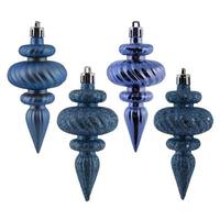Vickerman 4" Periwinkle 4 Assorted Finish Finial Ornament (8 pack)