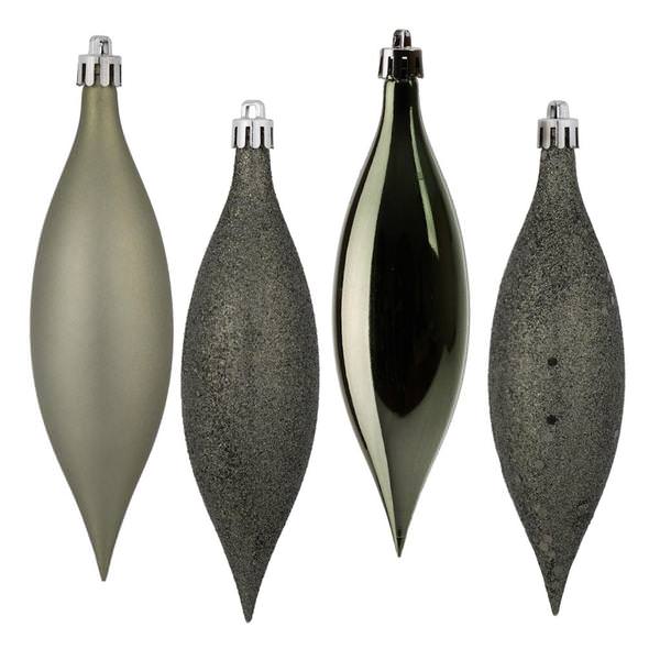 5.5" Wrought Iron 4 Assorted Finish Drop Ornament (8 pack)