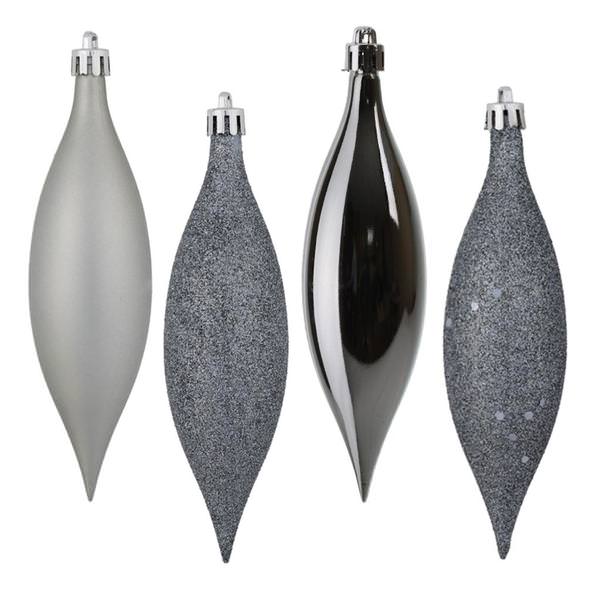 5.5" Limestone 4 Assorted Finish Drop Ornament (8 pack)