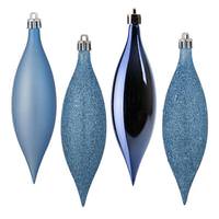Vickerman 5.5" Periwinkle 4 Assorted Finish Drop Ornament (8 pack)