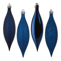Vickerman 5.5" Midnight Blue 4 Assorted Finish Drop Ornament (8 pack)