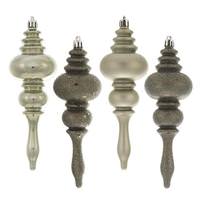 Vickerman 7" Wrought Iron 4 Assorted Finish Finial Ornament (8 pack)