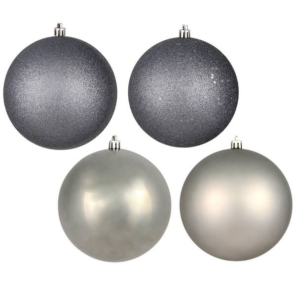 3" Limestone 4 Finish Matte / Shiny / Sequin / Glitter Ball Ornament (set of 16)