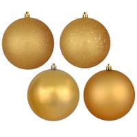 Vickerman 3" Copper Gold 4 Finish Matte / Shiny / Sequin / Glitter Ball Ornament (set of 16)