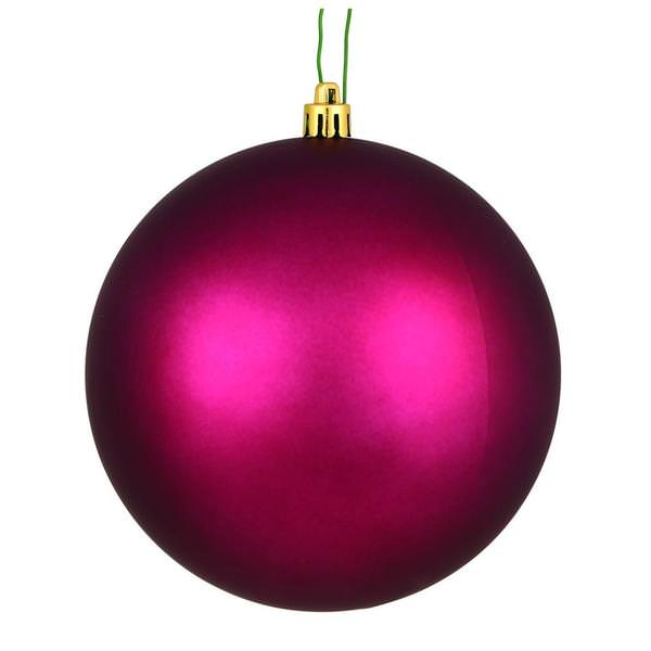 4" Berry Red Matte Ball Ornament (6 pack)