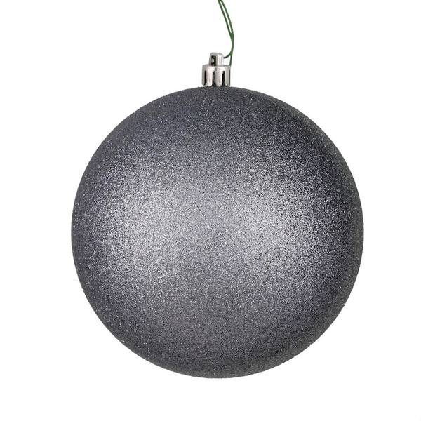 4.75" Limestone Glitter Ball Ornament (set of 4)