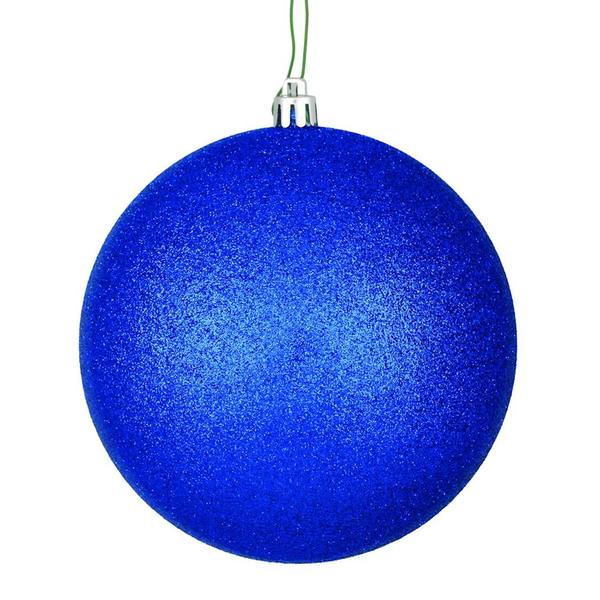 4.75" Midnight Blue Glitter Ball Ornament (set of 4)
