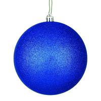 View 4.75" Midnight Blue Glitter Ball Ornament (set of 4)