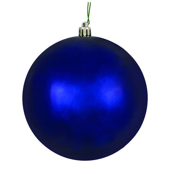 4.75" Midnight Blue Shiny Ball Ornament (set of 4)