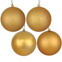 View 6" Copper Gold 4 Assorted Finish Ball Ornament (4 pack)