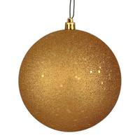 View 8" Copper Gold Sequin Ball Ornament