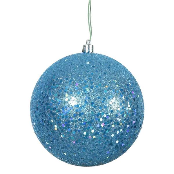 4.75" Turquoise Sequin Ball Ornament (4 pack)